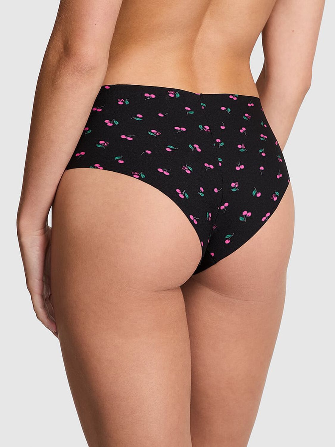 vs Pink No-Show Cheeky Panty Black Cherry Print 2 of 3 