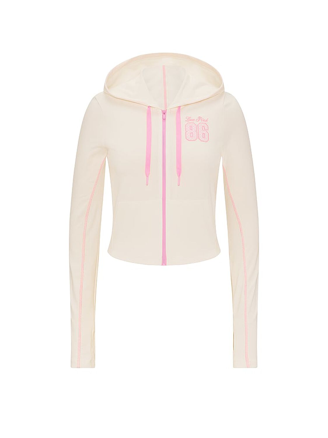 vs Pink All-Day Cotton&trade; Full-Zip Hoodie Cozy White 3 of 3 