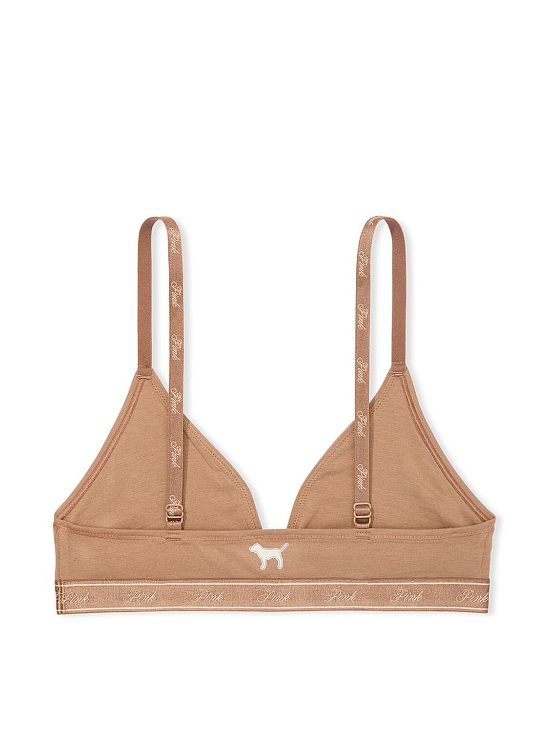 vs Pink Bralettes & Bra Tops Cotton Logo Triangle Bralette Limitededition Cocoa Latte 4 of 5 