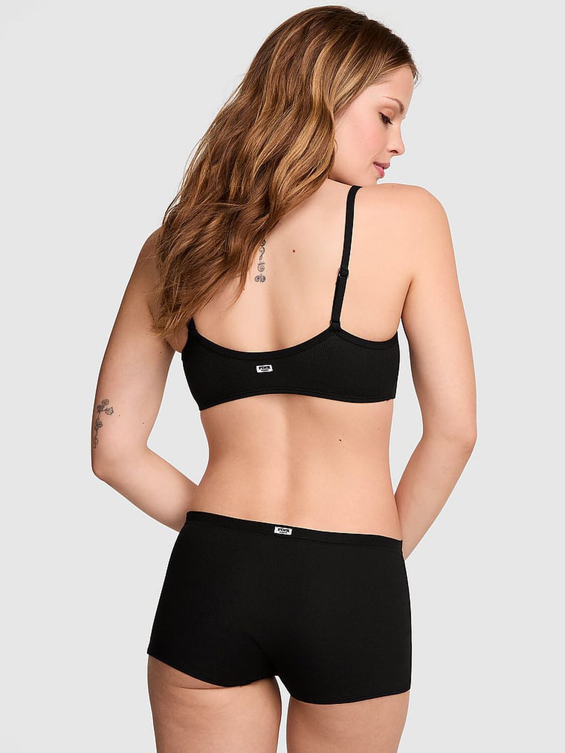 vs Pink Cotton Dorm Boyshort Panty Black 2 of 3 