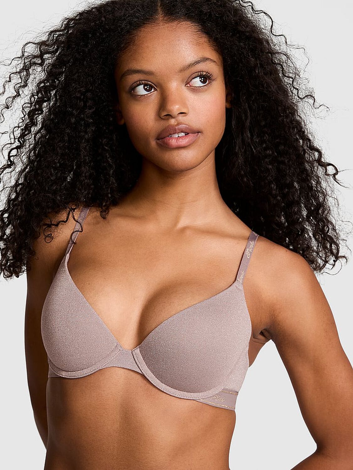vs Pink Wear Everywhere Wear Everywhere Push-Up Bra Iced Coffee 1 of 4 