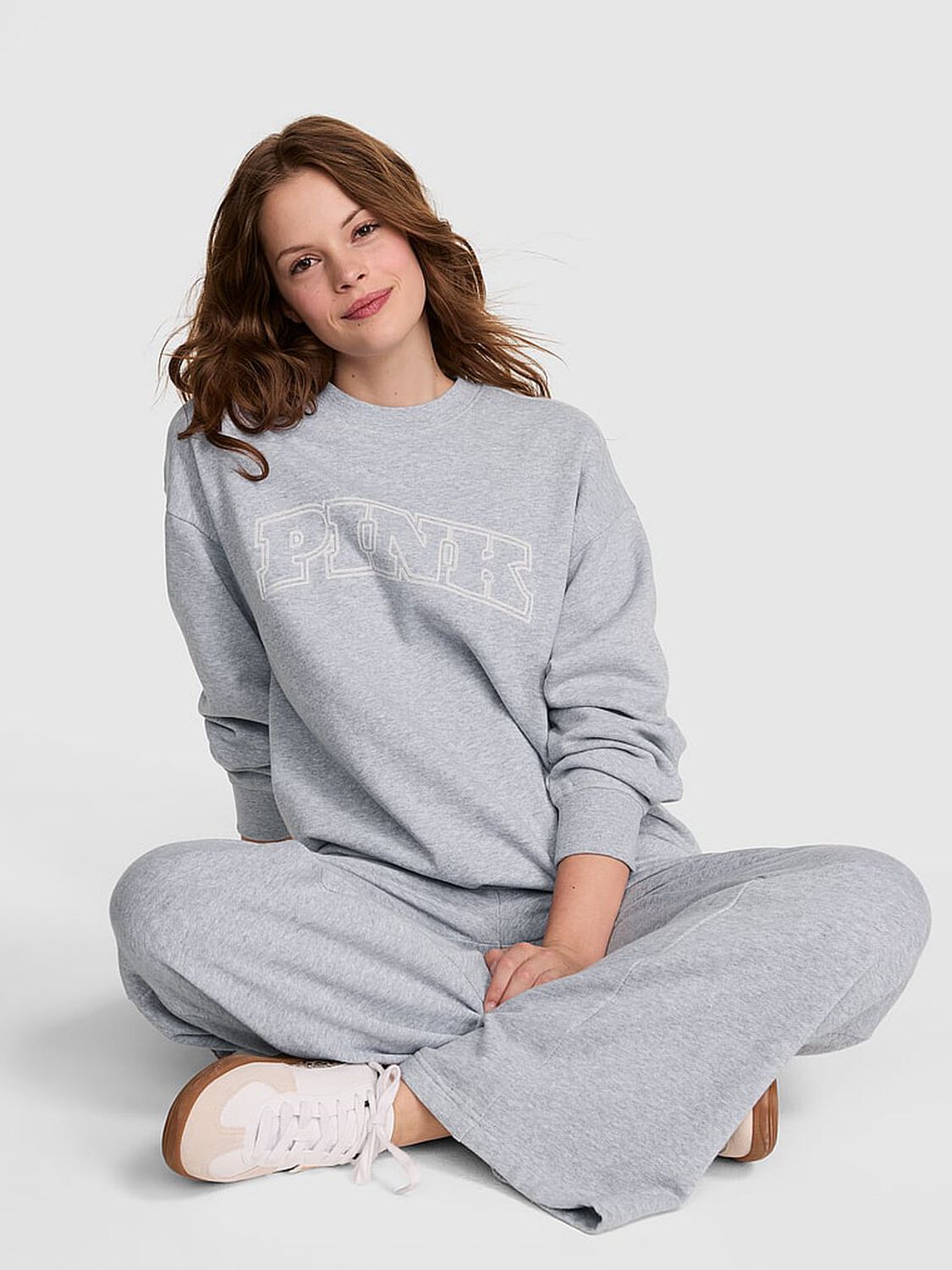 vs Pink Ivy Fleece Oversized Crew Sweatshirt 2 of 2 