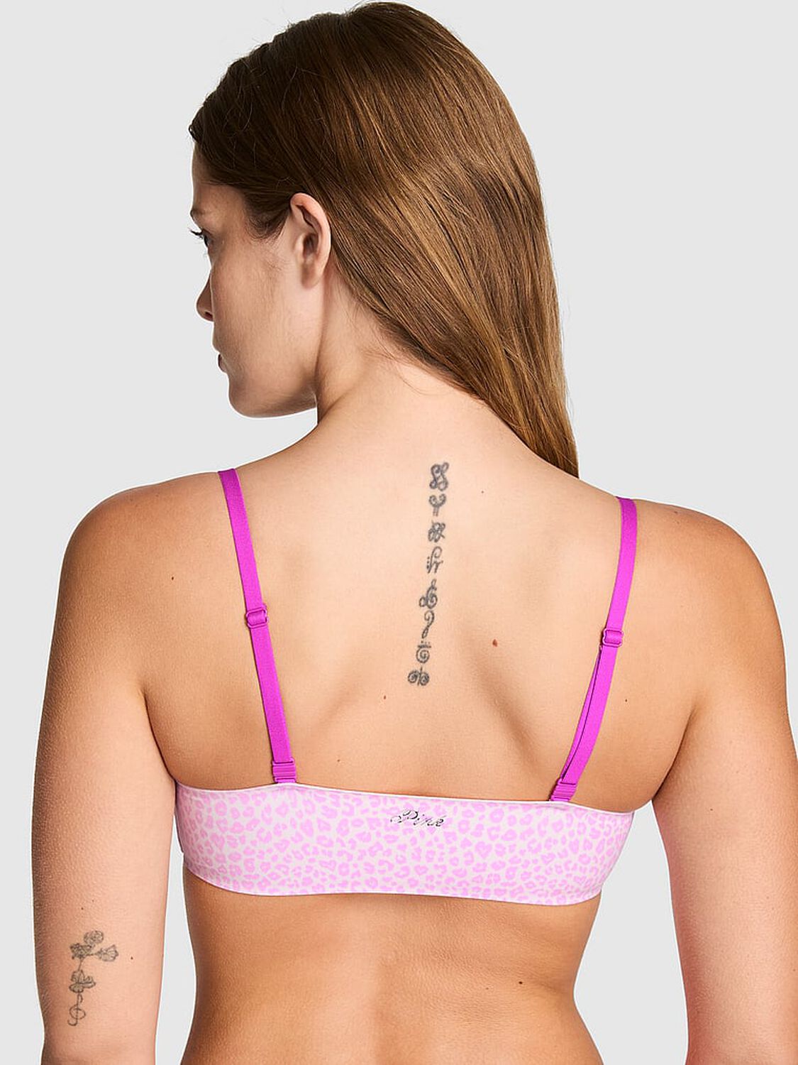 vs Pink Marshmallow Lightly Lined Wireless Comfy Bra Pink Tulip Leopard Print 2 of 3 