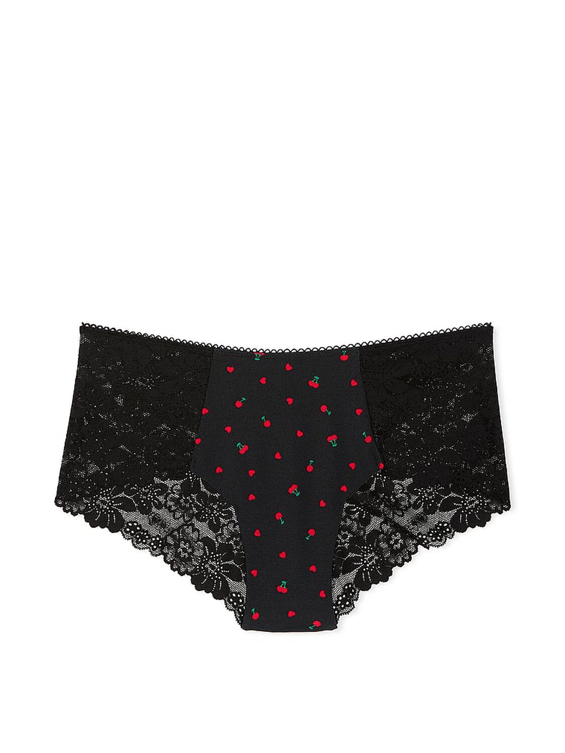 vs Pink No-Show Cheeky Panty Black Cherry Heart Print 3 of 3 