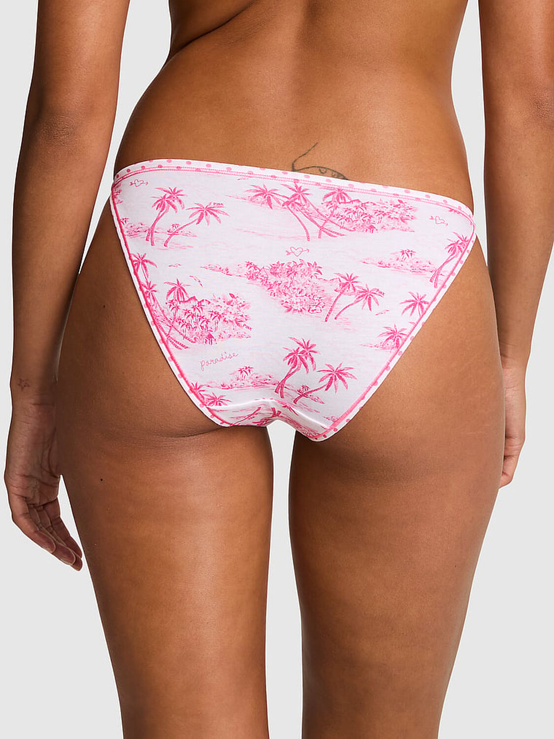 vs Pink Cotton String Bikini Panty Love Me Pink Toile Print 2 of 3 