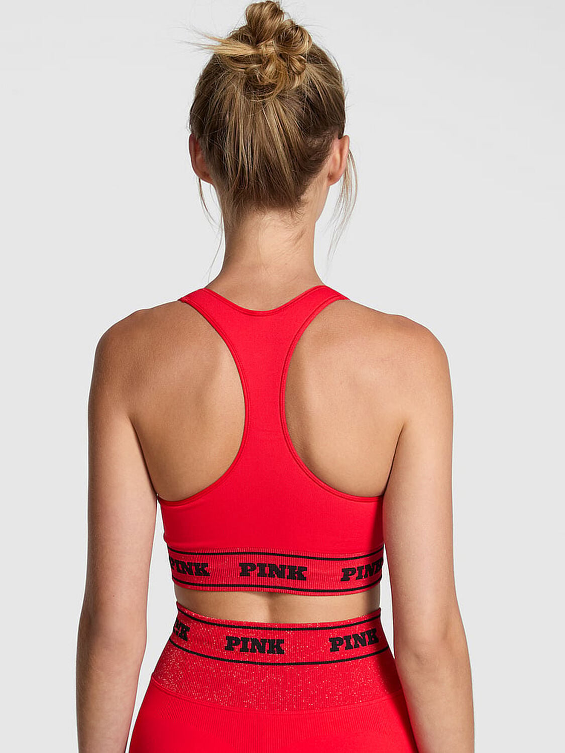 pink Pink Seamless Reversible Sports Bra Red Pepper Lurex Bows 2 of 4 