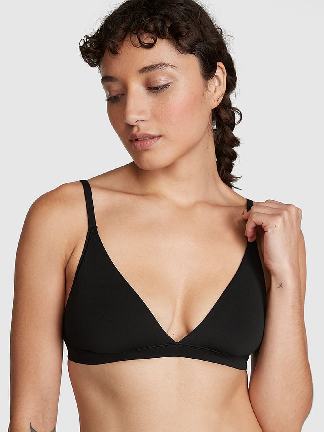 vs Pink Bralettes & Bra Tops Triangle Bralette Pure Black 1 of 4 
