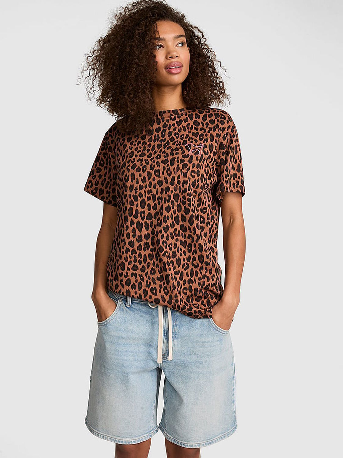 vs Pink Campus Cotton&trade; Tee Leopard 1 of 4 