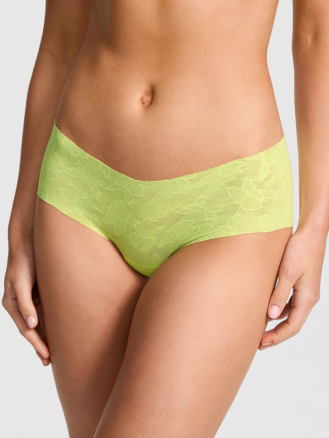 vs Pink No-Show Cheeky Panty Lime Citron 1 of 3 