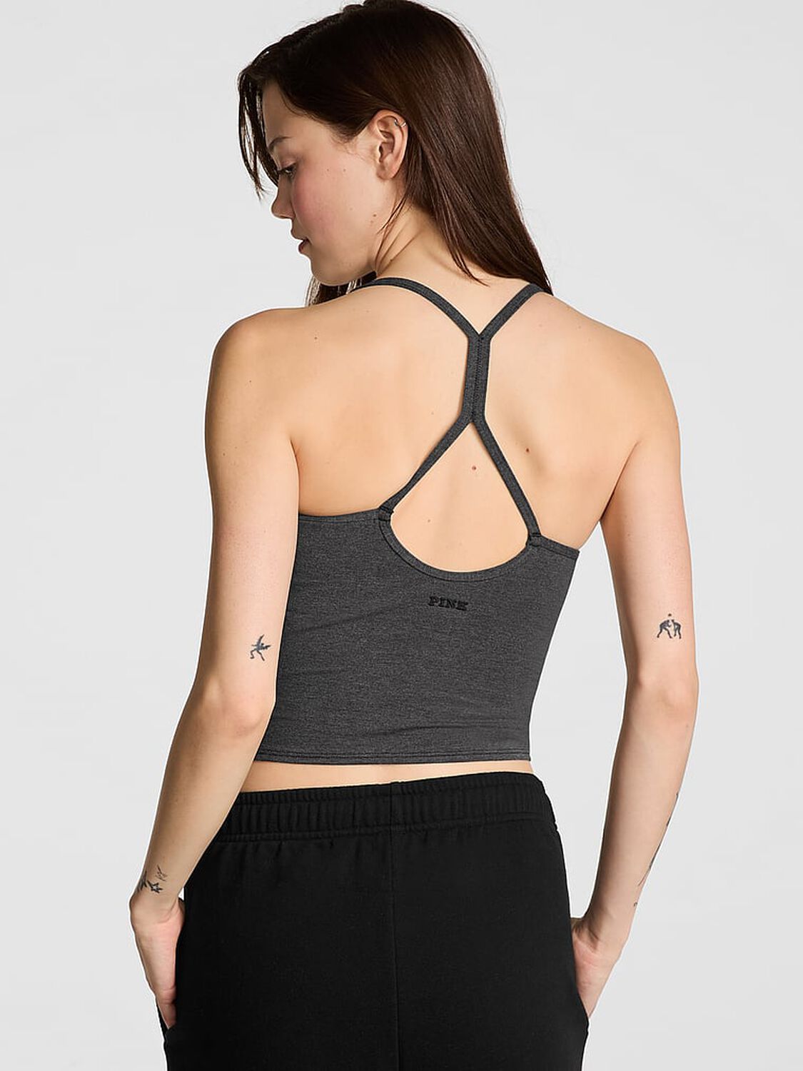 vs Pink All-Day Cotton Tank Top Charcoal Heather Grey 2 of 3 