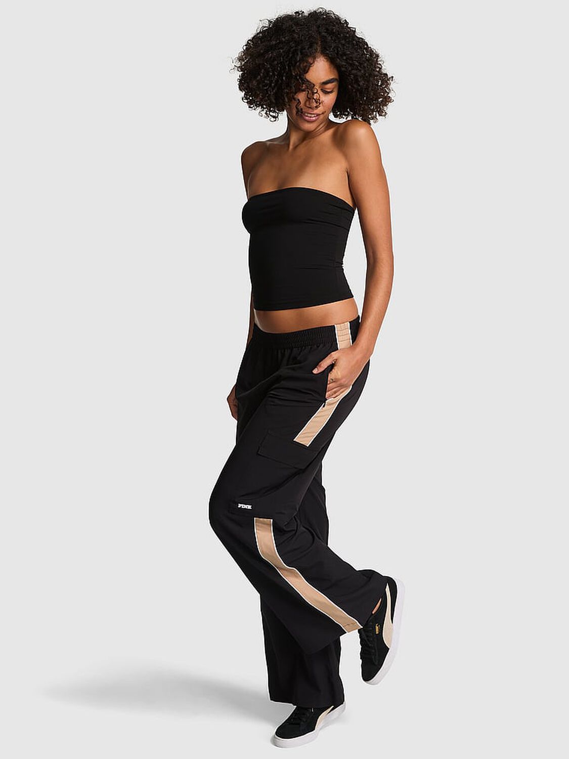 vs Pink Tech Woven Wide-Leg Pants Pure Black 4 of 4 