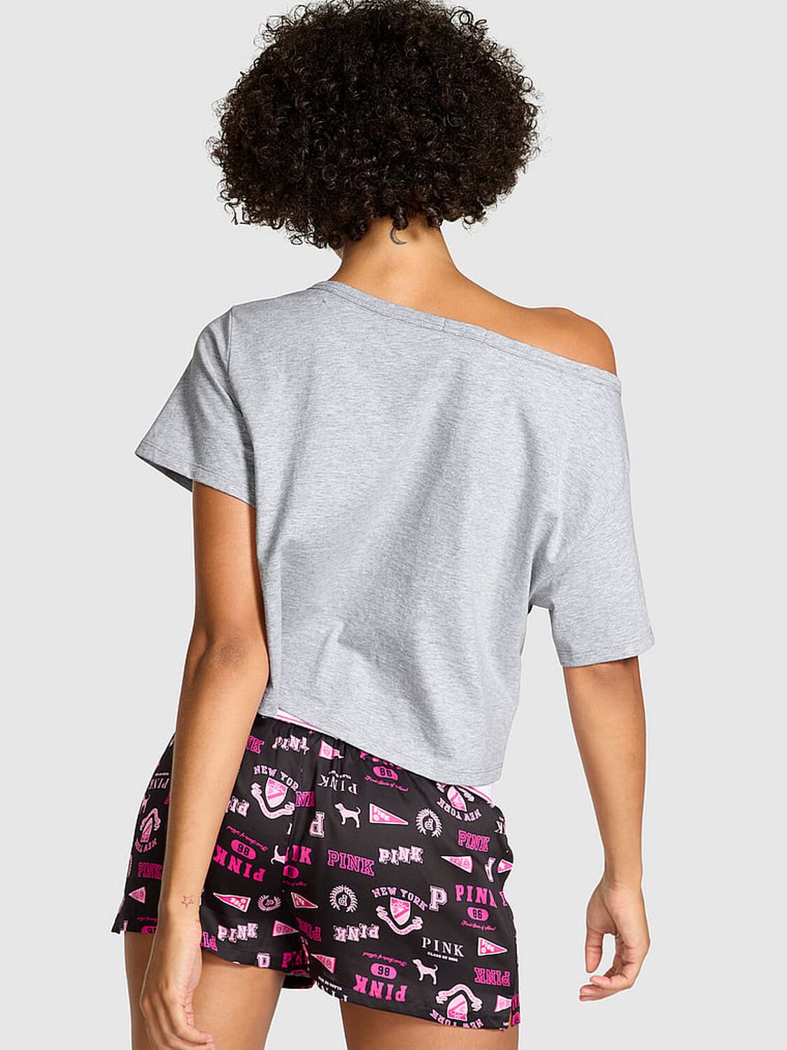vs Pink Slouchy Cropped Sleepshirt Vs Medium Heather Grey 2 of 3 