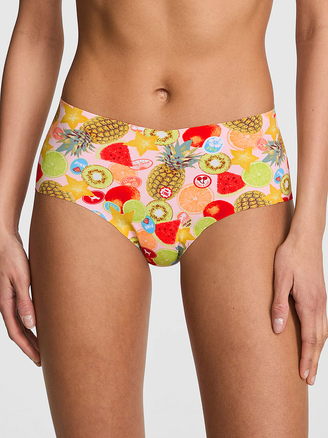 vs Pink No-Show Cheeky Panty Boardwalk Pink Fruit Print 1 of 3 