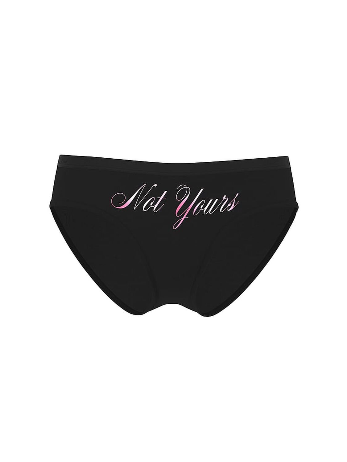 vs Pink Logo Cotton Hiphugger Panty Black Not Yours Graphic 3 of 3 