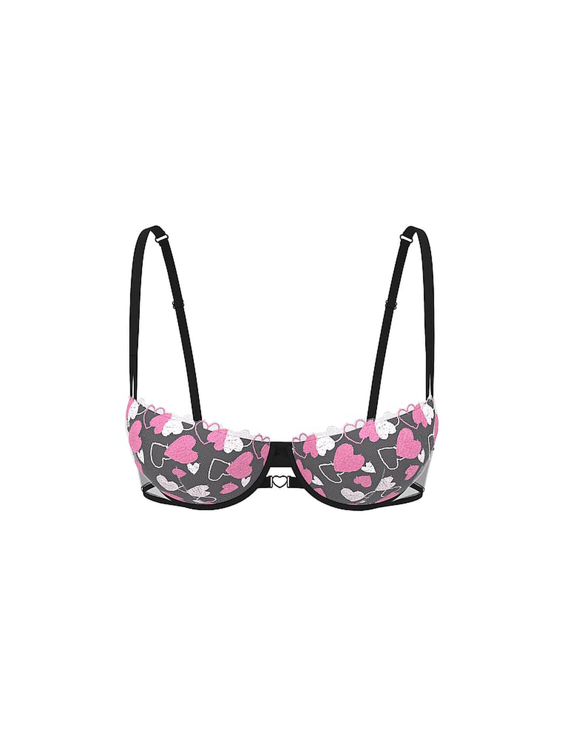 vs Pink Wink Wink Push-Up Balconette Bra Black Mesh 3 of 4 