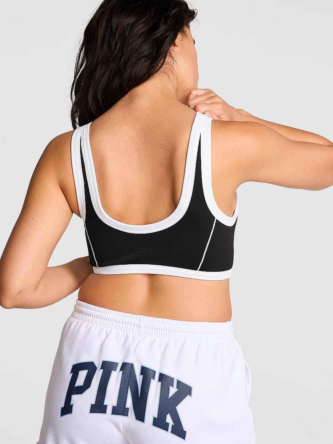 vs Pink The Wave Soft Seamless Contour Sports Bra Pure Black 1 of 4 