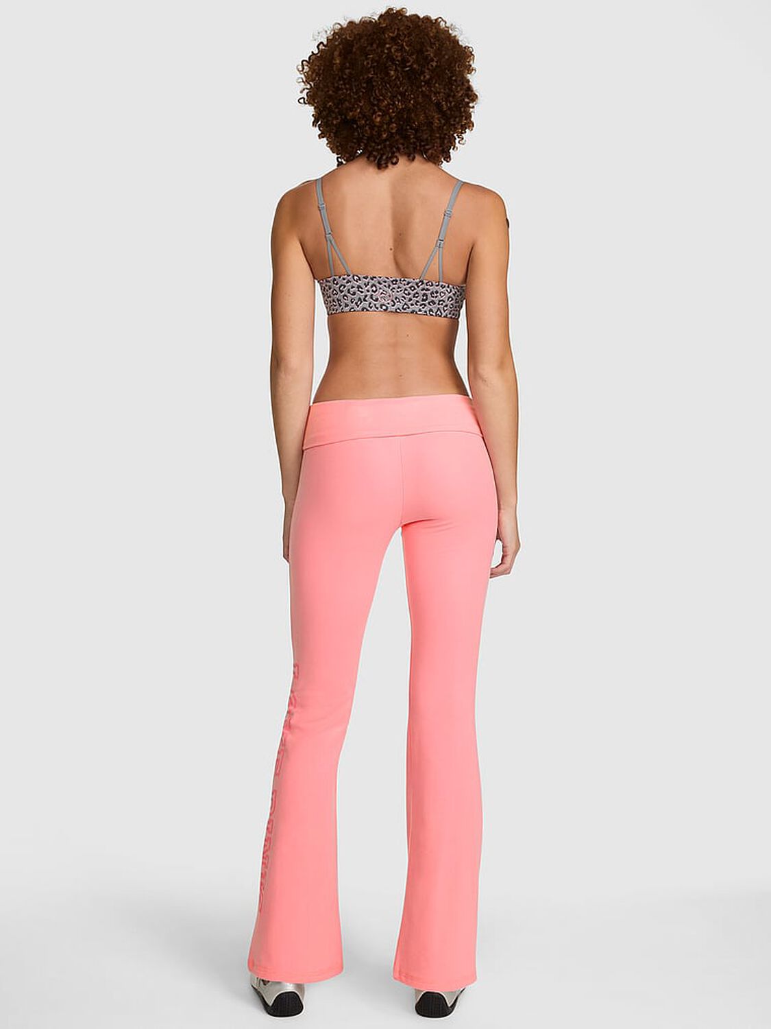 vs Pink Soft Modal Foldover Kick-Flare Leggings Pink Sky Love Pink 2 of 3 