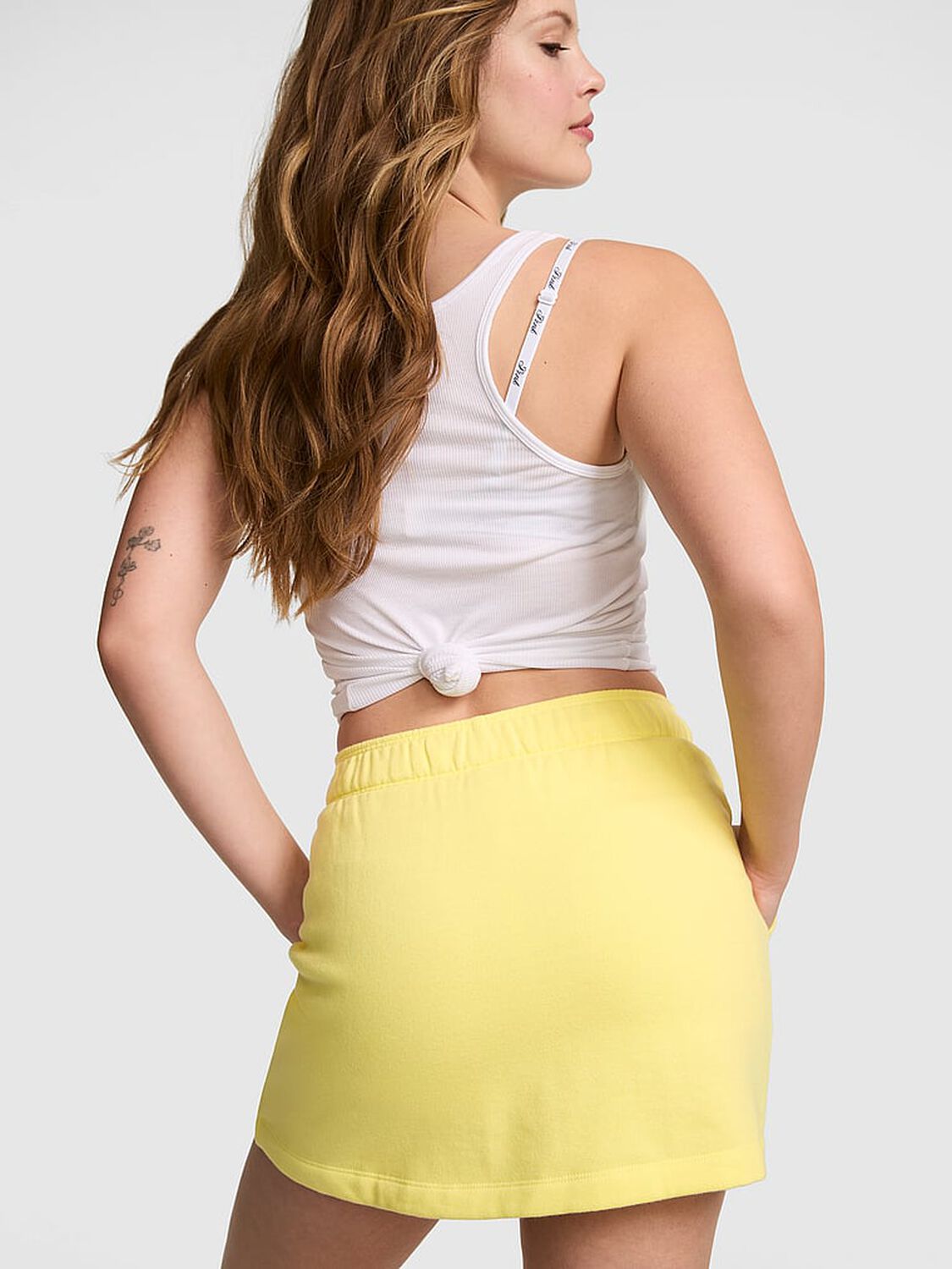 vs Pink Campus Fleece&trade; Skort Pineapple Ice 2 of 3 