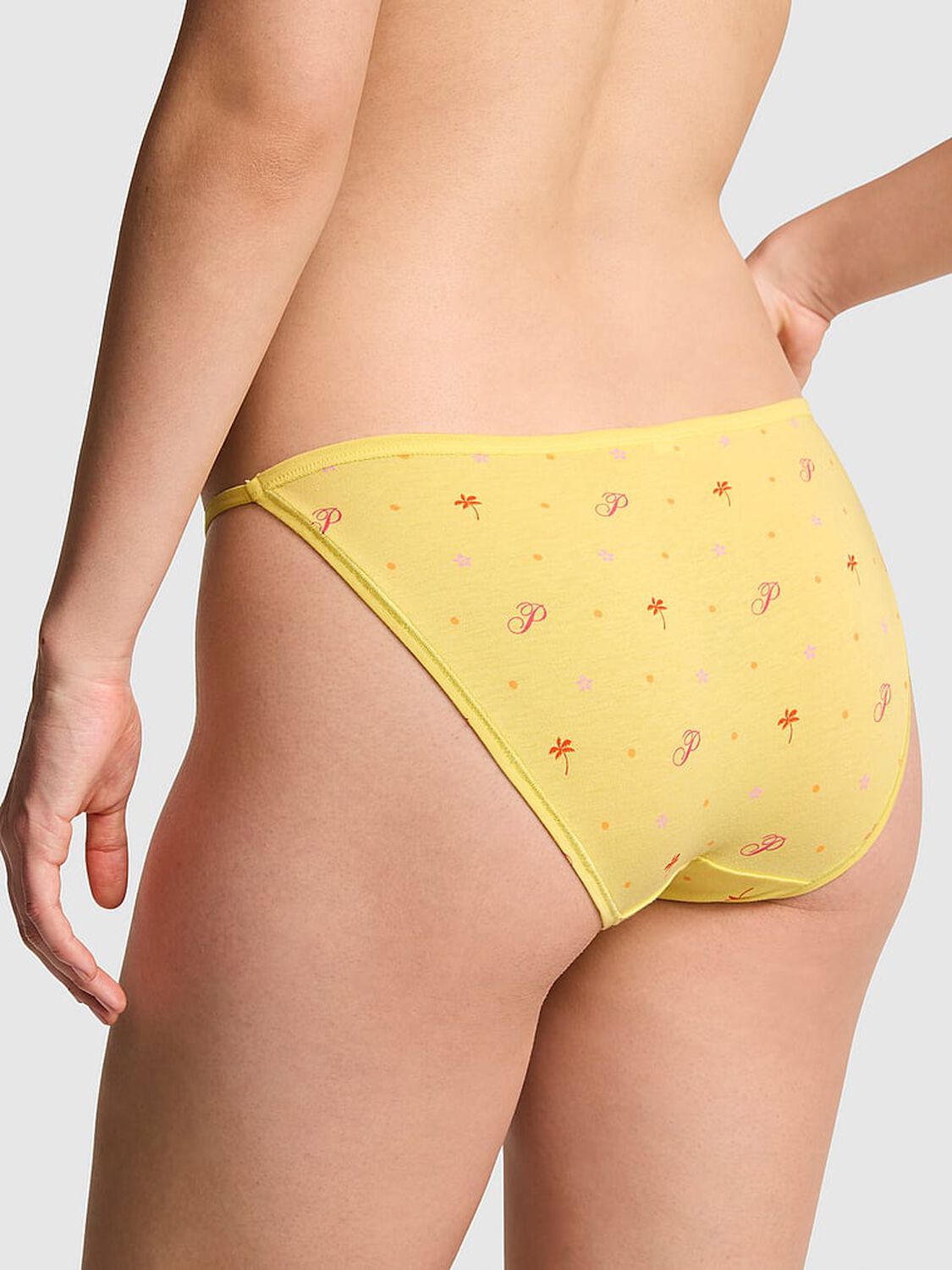 vs Pink Cotton String Bikini Panty Pineapple Ice P Script Floral Print 2 of 2 