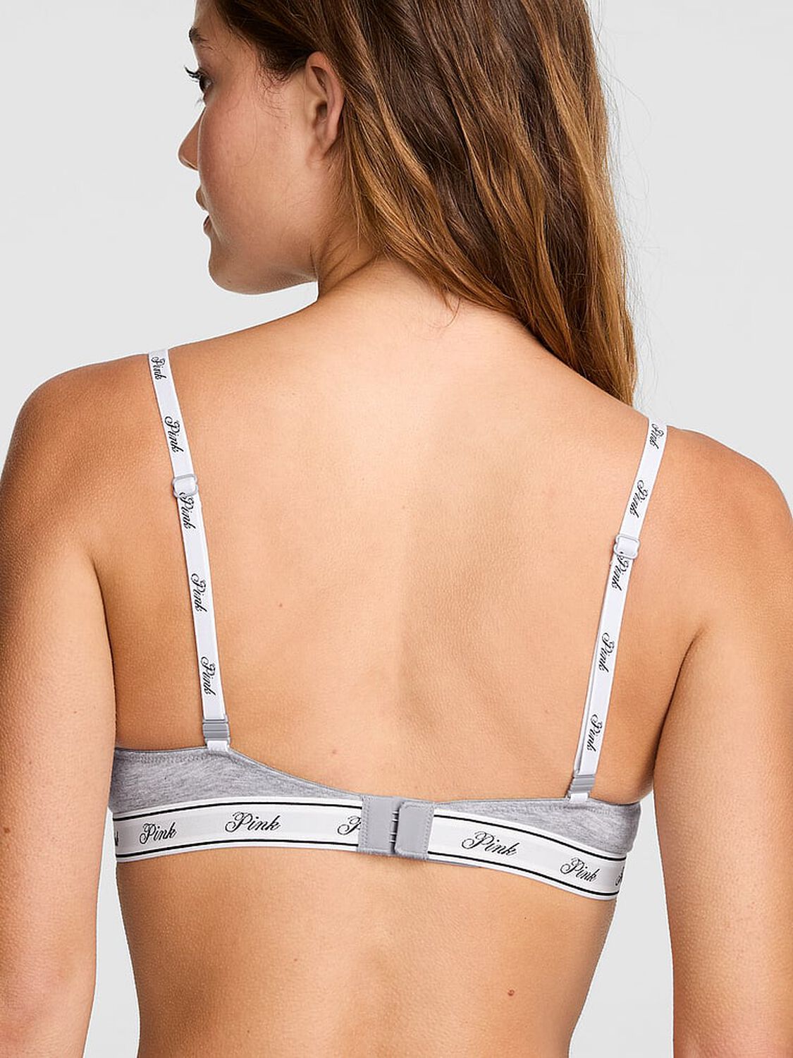 vs Pink Wear Everywhere Wear Everywhere&trade; Super Push-Up Bra Heather Grey 2 of 2 