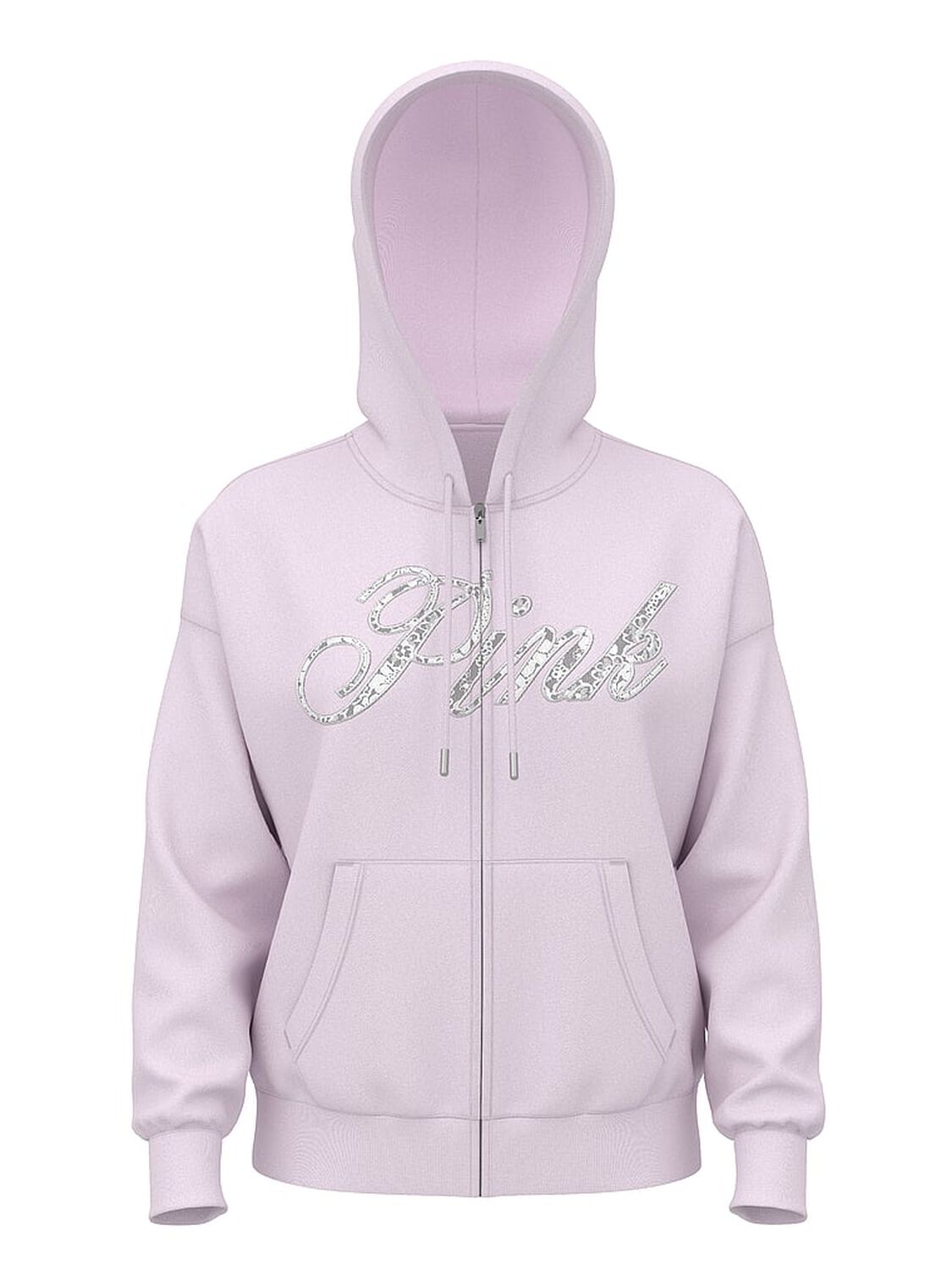 vs Pink Ivy Fleece Campus Full-Zip Hoodie Pink Tulip Pretty In Pink 3 of 3 