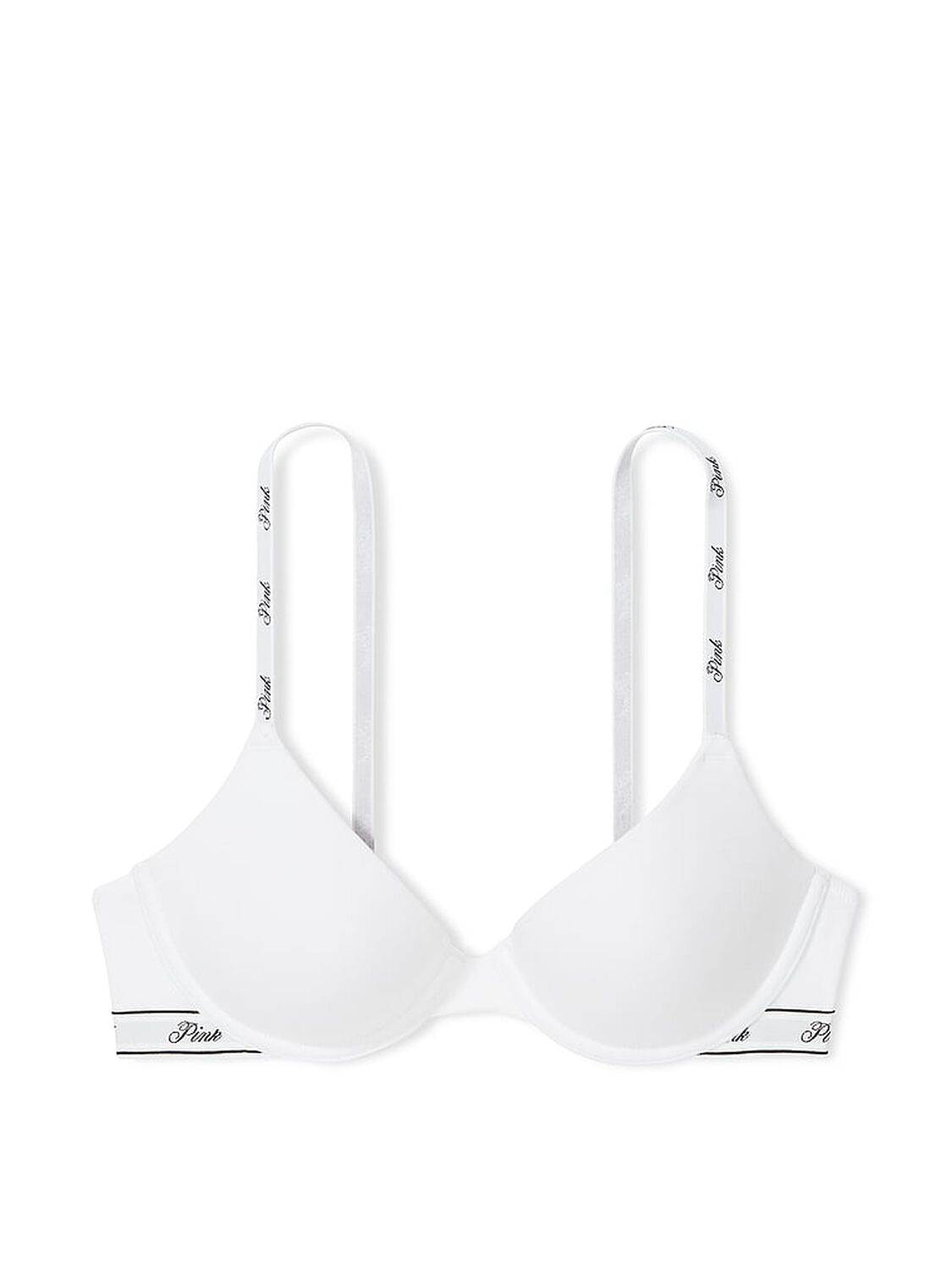 vs Pink Wear Everywhere Wear Everywhere Lightly Lined Full Coverage T-Shirt Bra White 1 of 3 