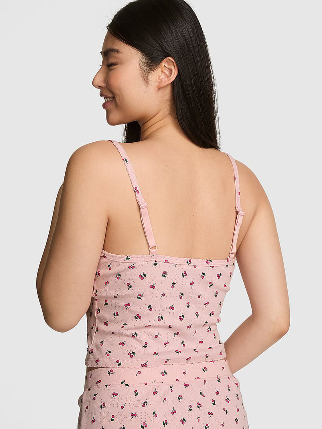 vs Pink Pointelle Henley Cami Print 2 of 4 