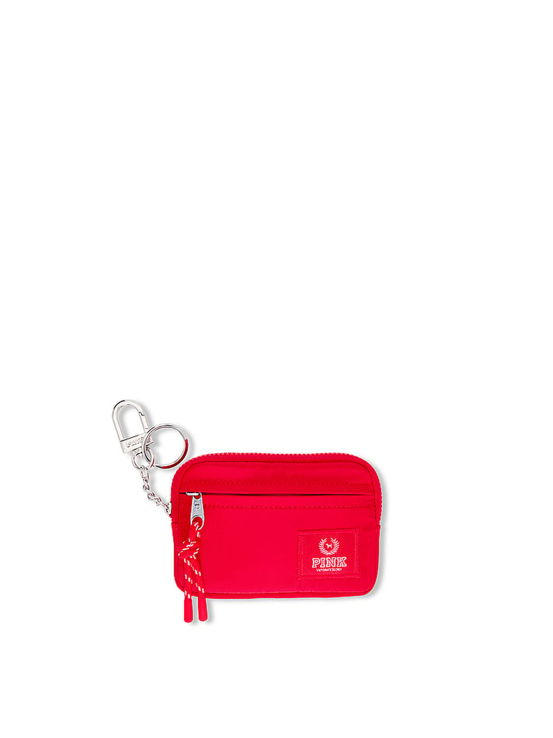 vs Pink Zip Card Holder Keychain Bright Vermillion 1 of 2 