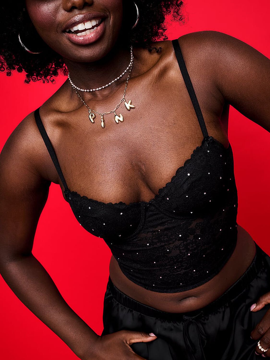 vs Pink Wink Wink Lightly Lined Balconette Corset Black 3 of 3 