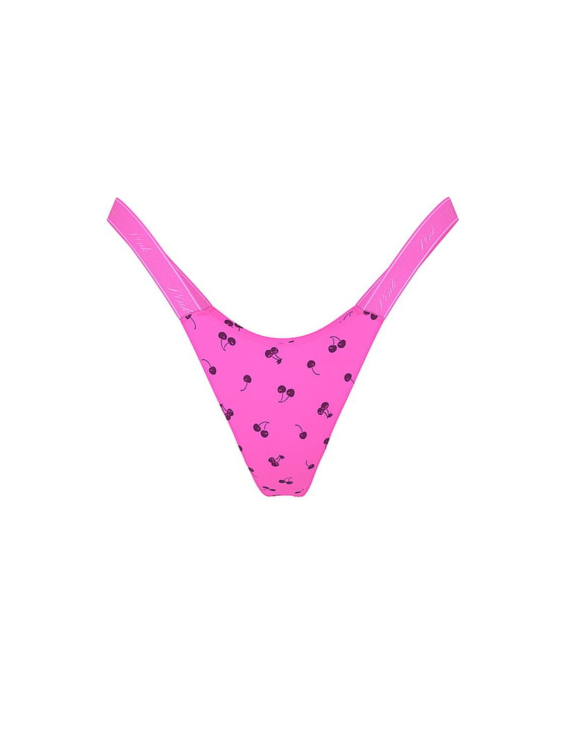 vs Pink Logo Cotton High-Leg Micro Thong Panty Sizzling Strawberry Cherry Print 3 of 3 