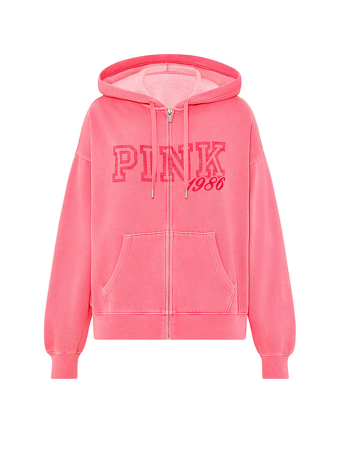 vs Pink Campus Fleece&trade; Full-Zip Hoodie Vivid Pink 3 of 3 