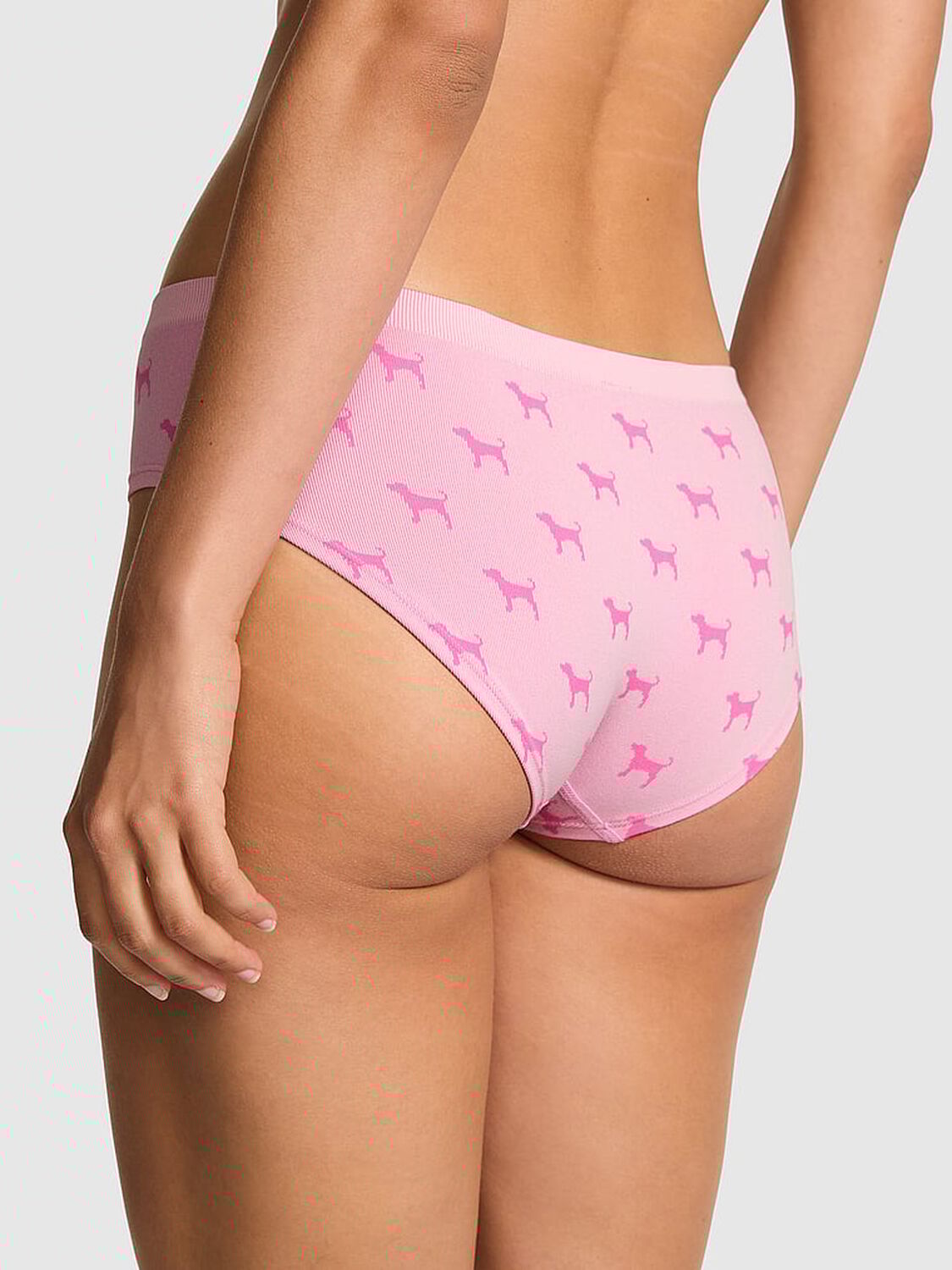 vs Pink Seamless Hiphugger Panty Pink Tulip Dog Print 2 of 3 