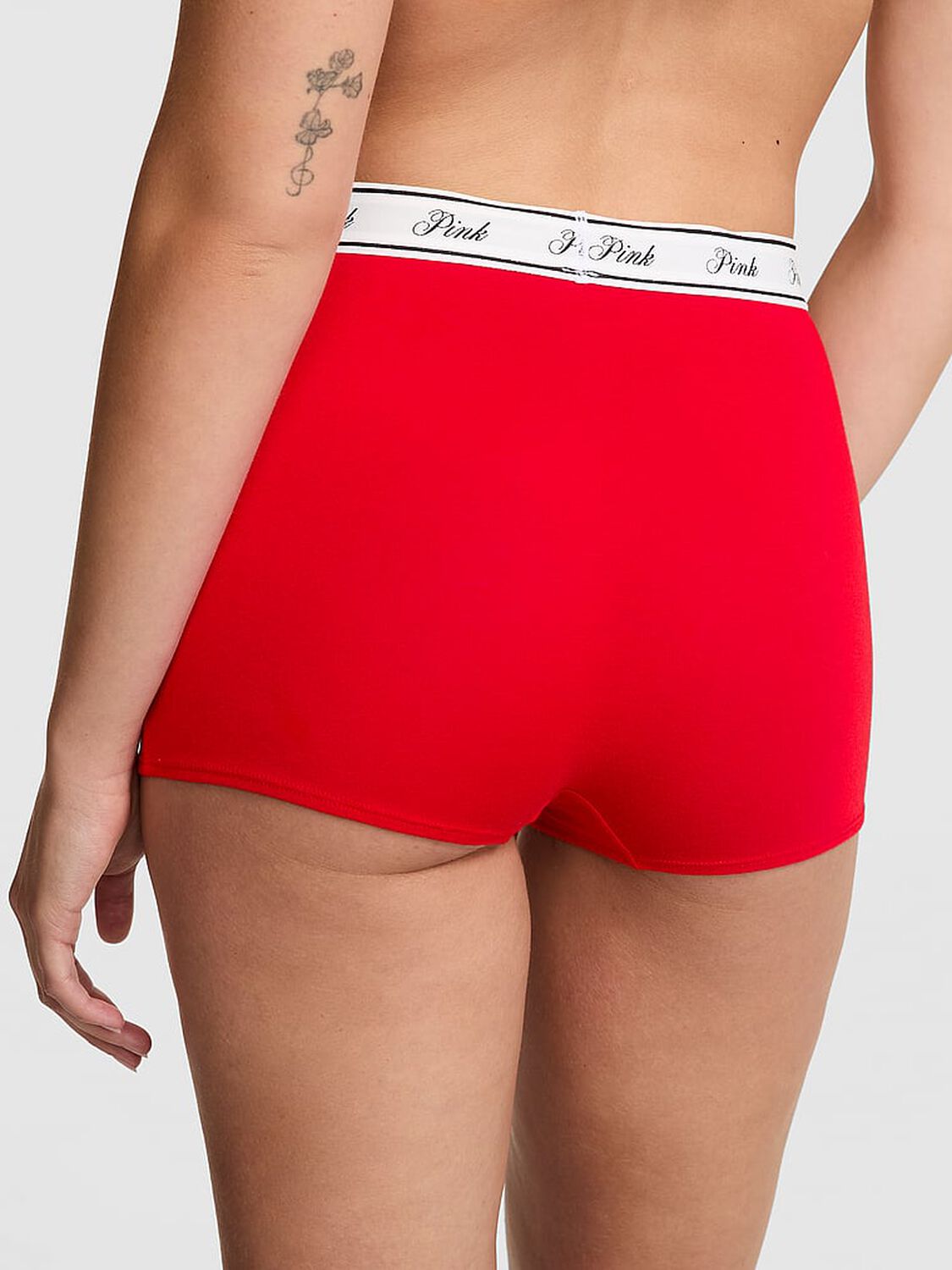 vs Pink Logo Cotton High-Waist Boyshort Panty Bright Vermillion 2 of 2 