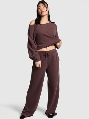 Wondersoft Waﬄe-Knit Wide-Leg Pants
