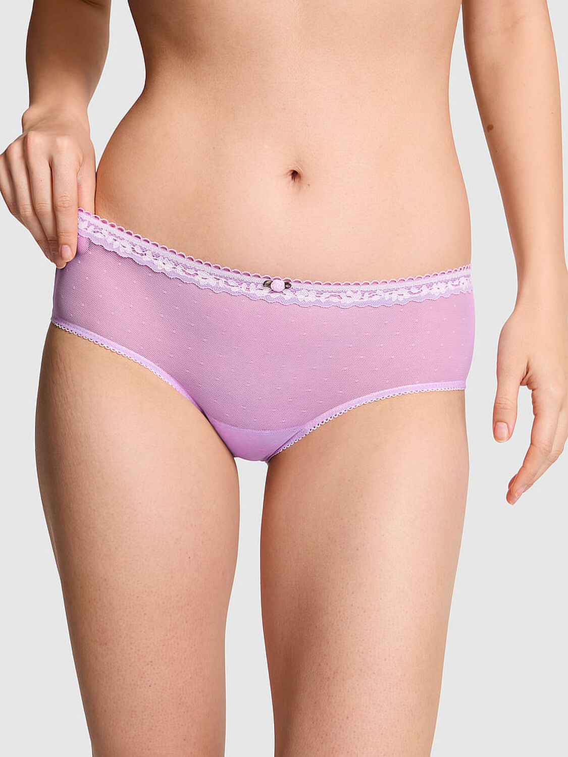 vs Pink Lace Cheeky Panty Light Lilac 1 of 3 