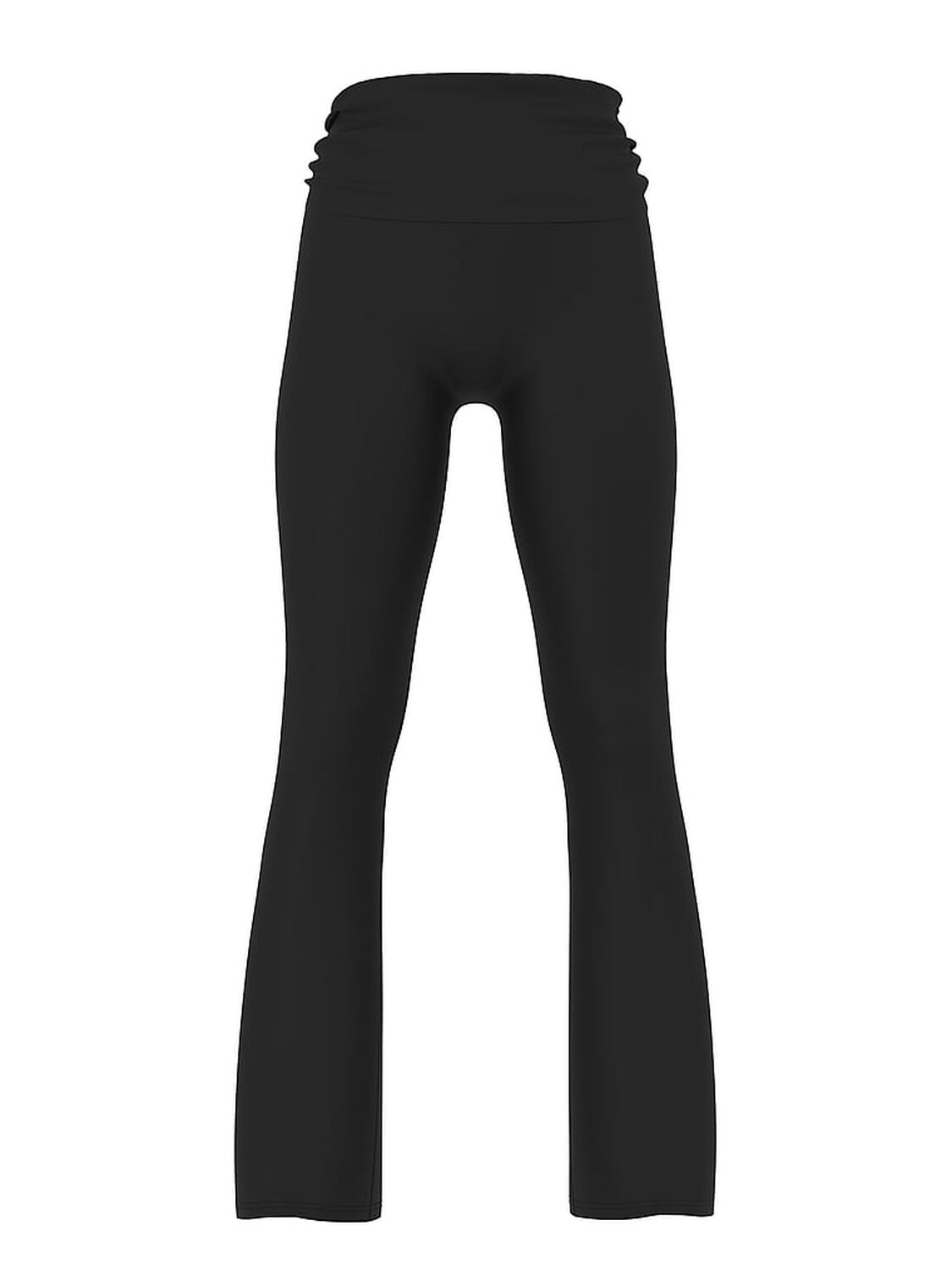 vs Pink PINK Relay&trade; Ruched Foldover Flare Leggings Pure Black 3 of 3 