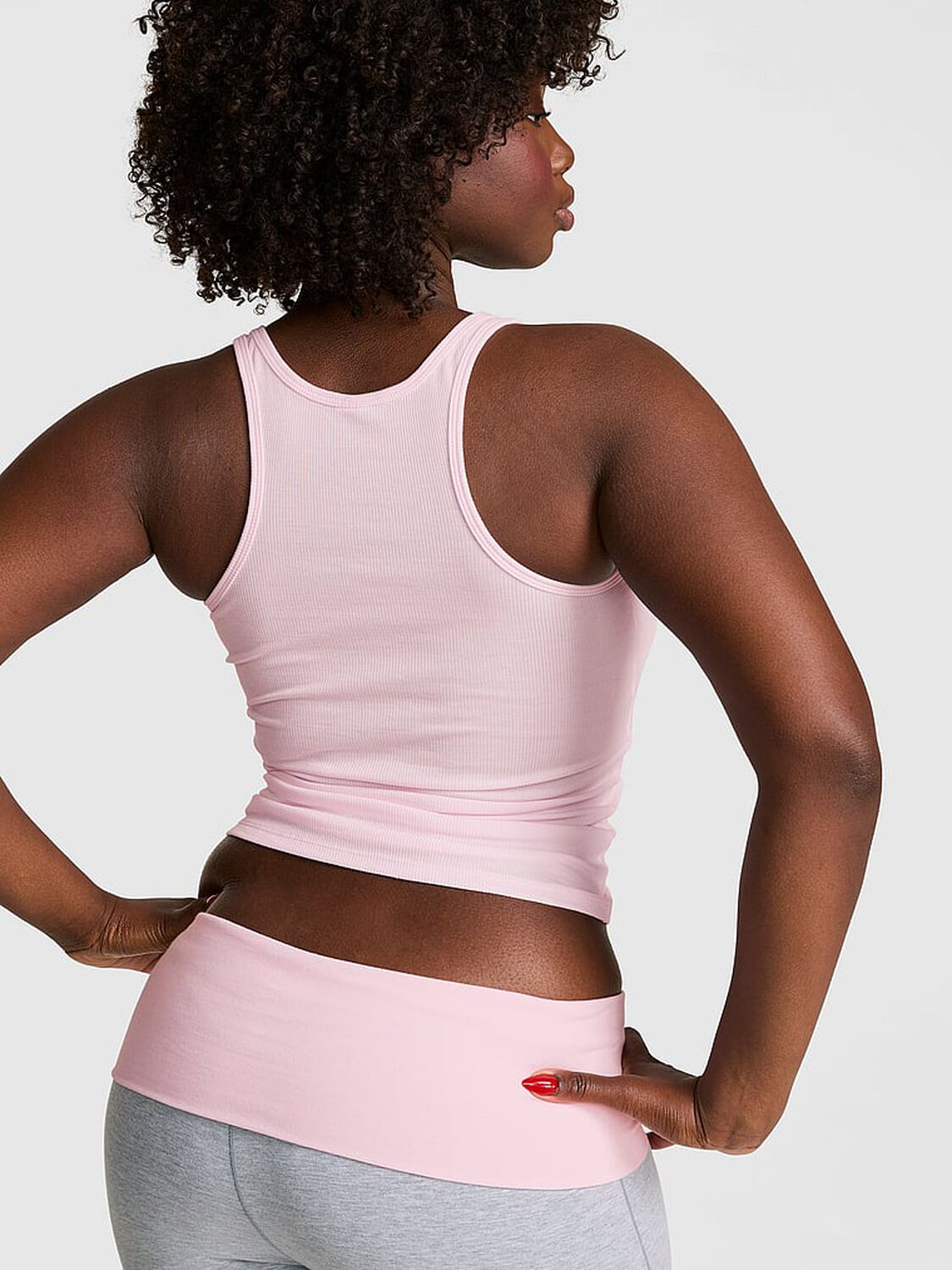 vs Pink Relaxed Rib Boyfriend Tank Top Pink Tulip 2 of 3 