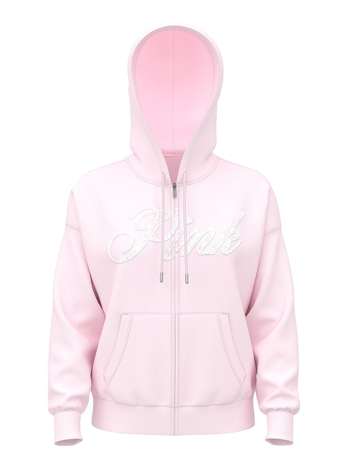 vs Pink Ivy Fleece Campus Full-Zip Hoodie Pink Tulip Pretty In Pink 3 of 3 