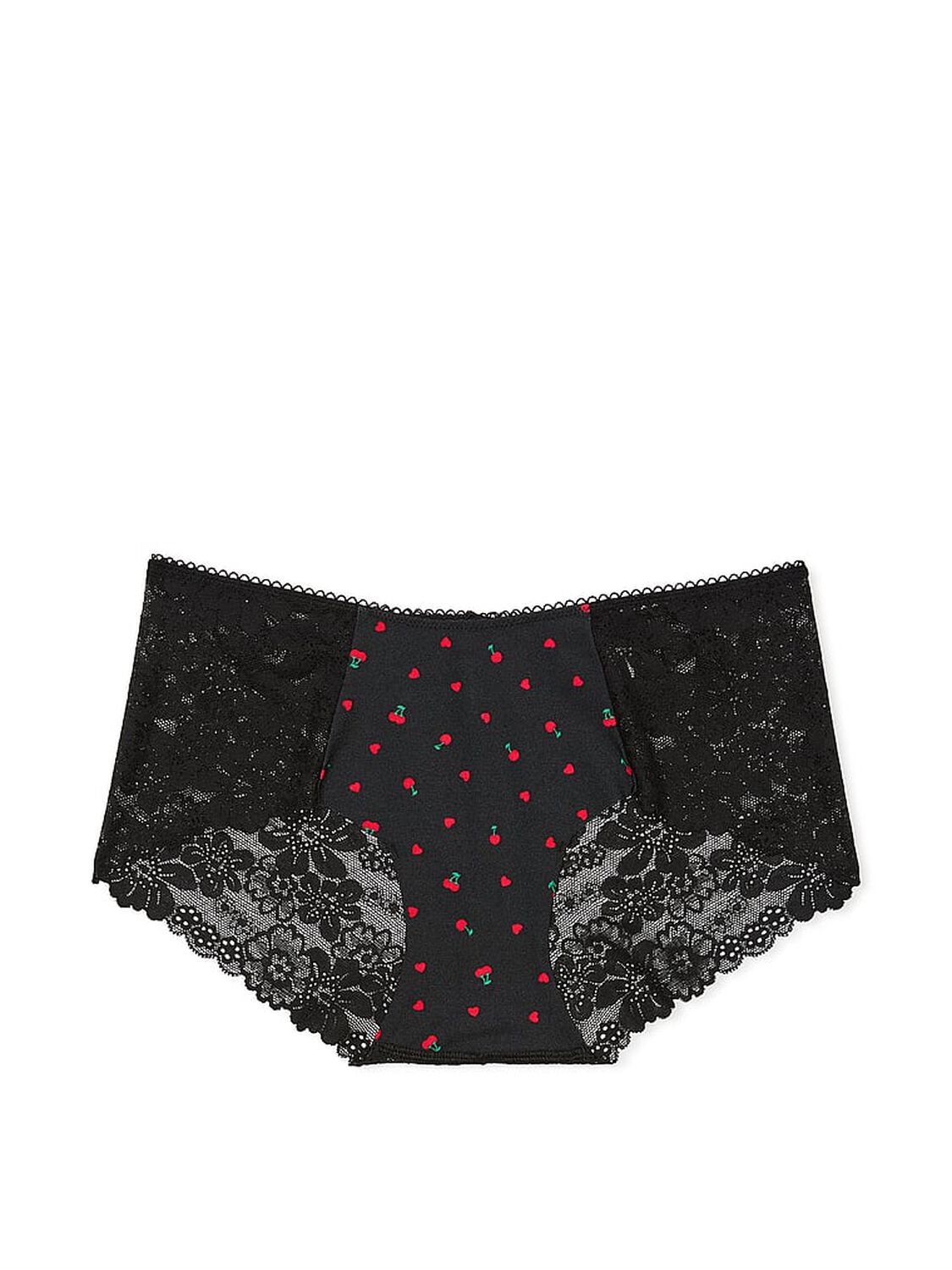 vs Pink No-Show Hiphugger Panty Black Cherry Heart Print 3 of 3 