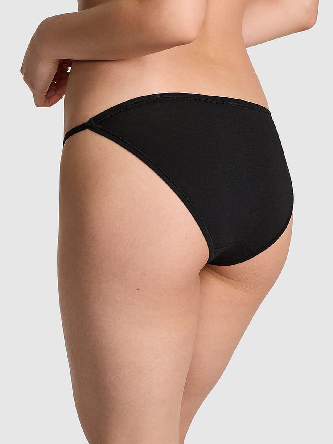 vs Pink Cotton String Bikini Panty Pure Black 2 of 3 