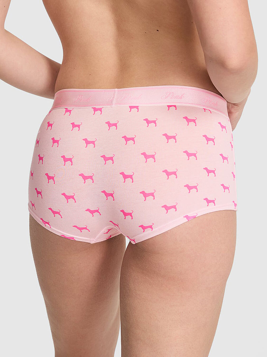 vs Pink Logo Cotton Boyshort Panty Pink Tulip Dog 2 of 3 