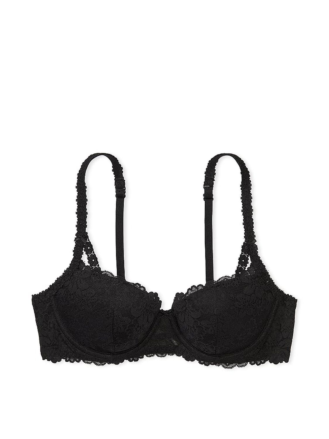 vs Pink Wink Push-Up Balconette Bra Pure Black 3 of 4 