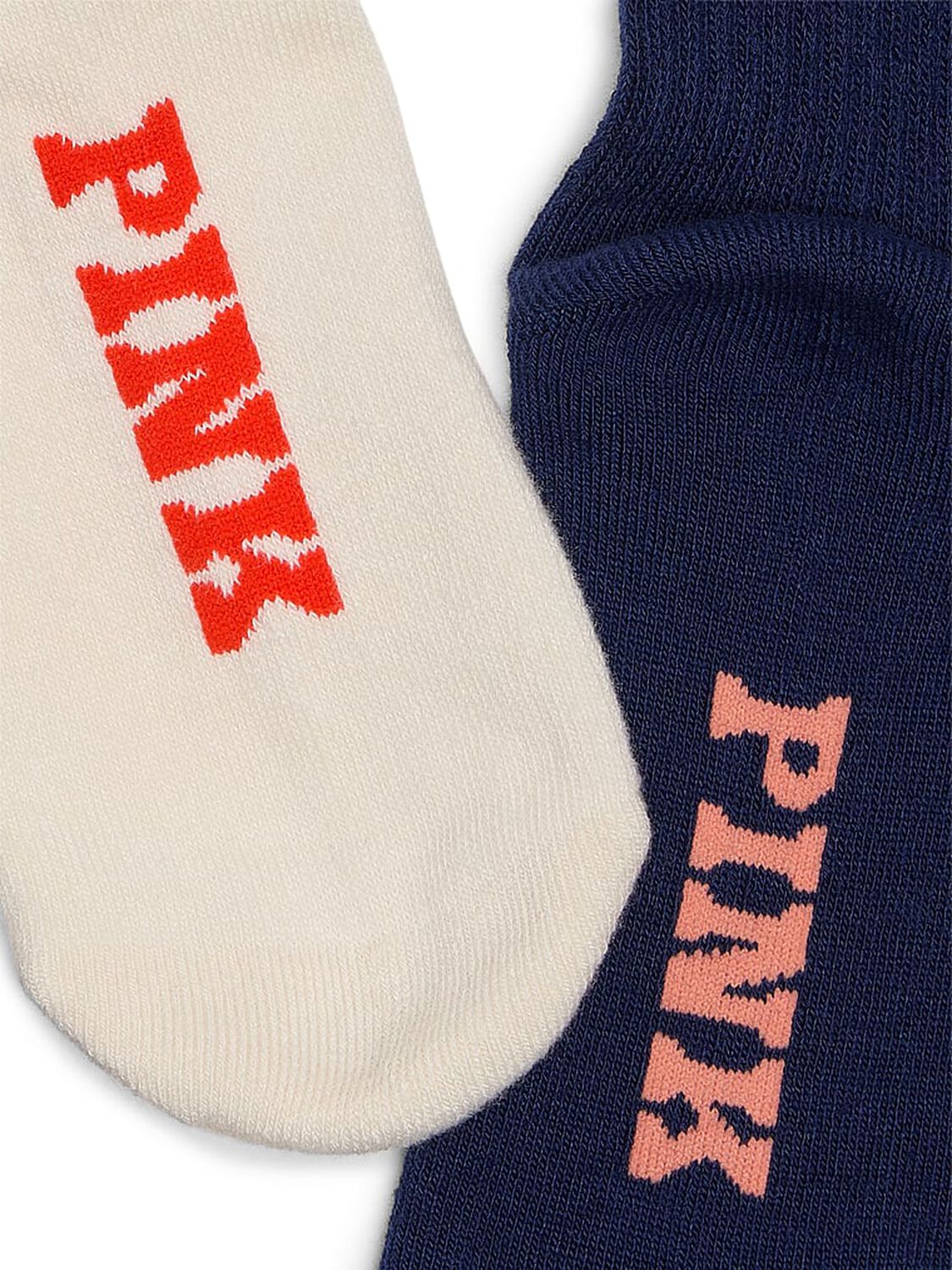 vs Pink 2-Pack Crew Socks Midnight Navy/White Shell Dog Pack 2 of 2 