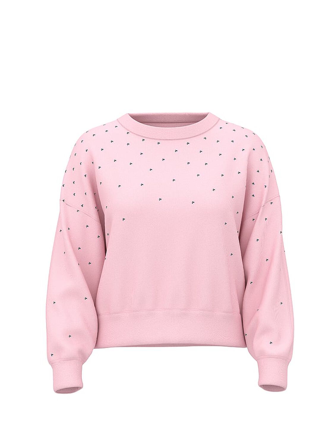 vs Pink Ivy Fleece Studded Crew Sweatshirt Pink Tulip 1 of 3 