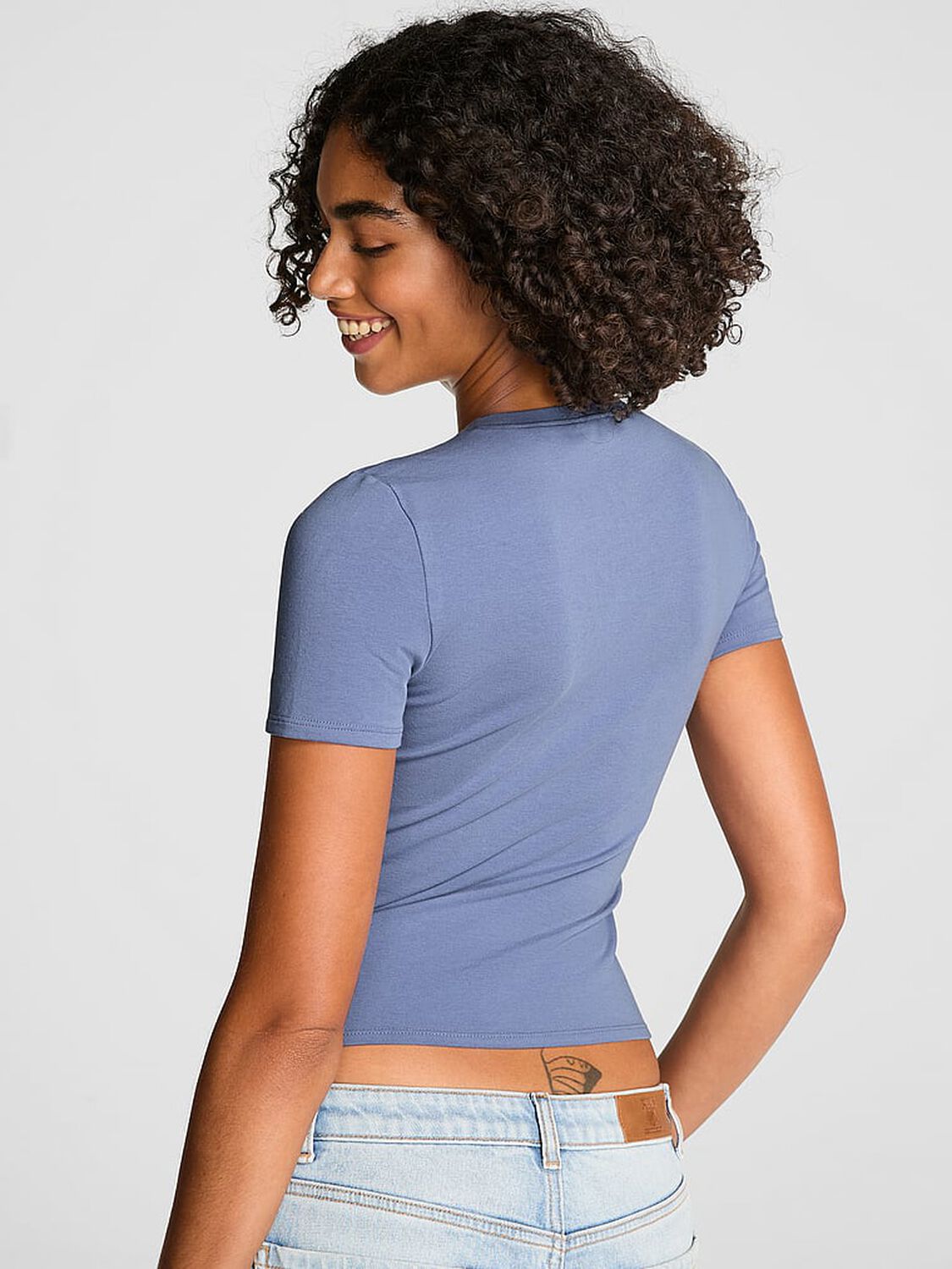 vs Pink Cotton Baby Tee Dusty Iris 2 of 3 