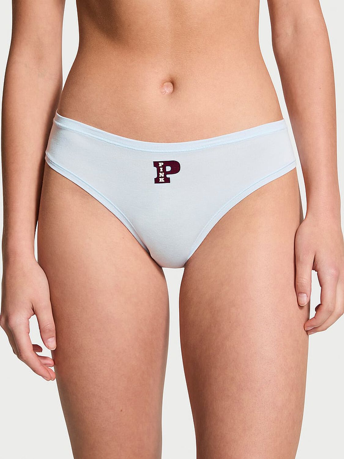 vs Pink Cotton Cheeky Panty Hydrangea Blue W Pink Graphic 1 of 3 