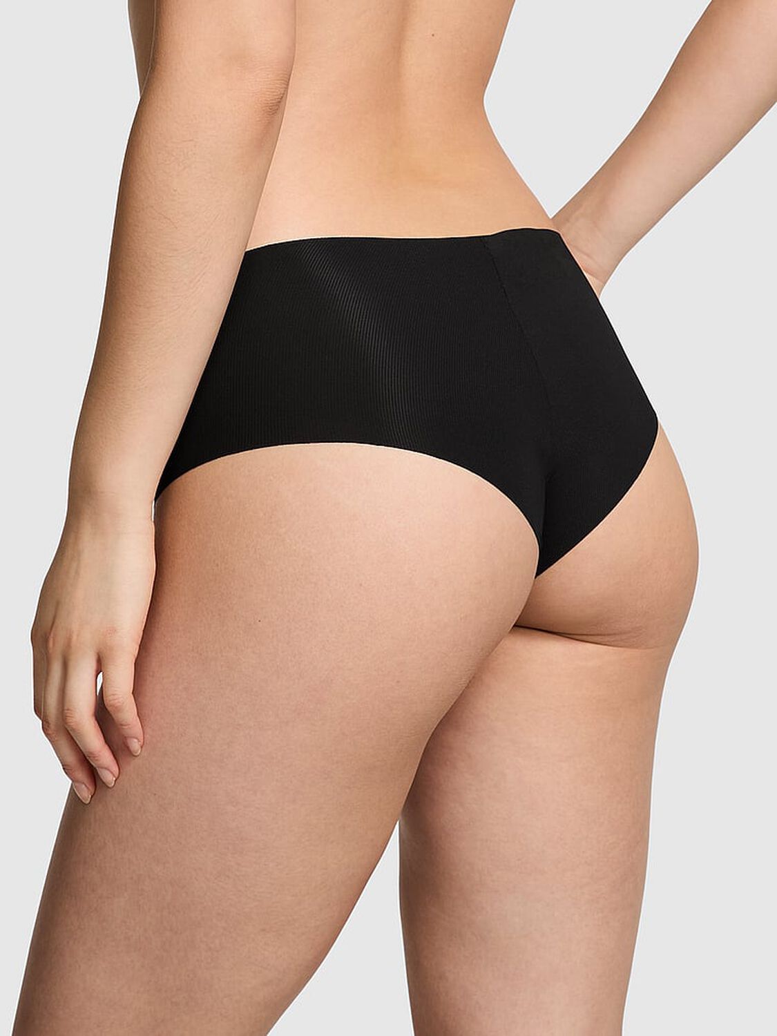 vs Pink No-Show Cheeky Panty Pure Black 2 of 3 