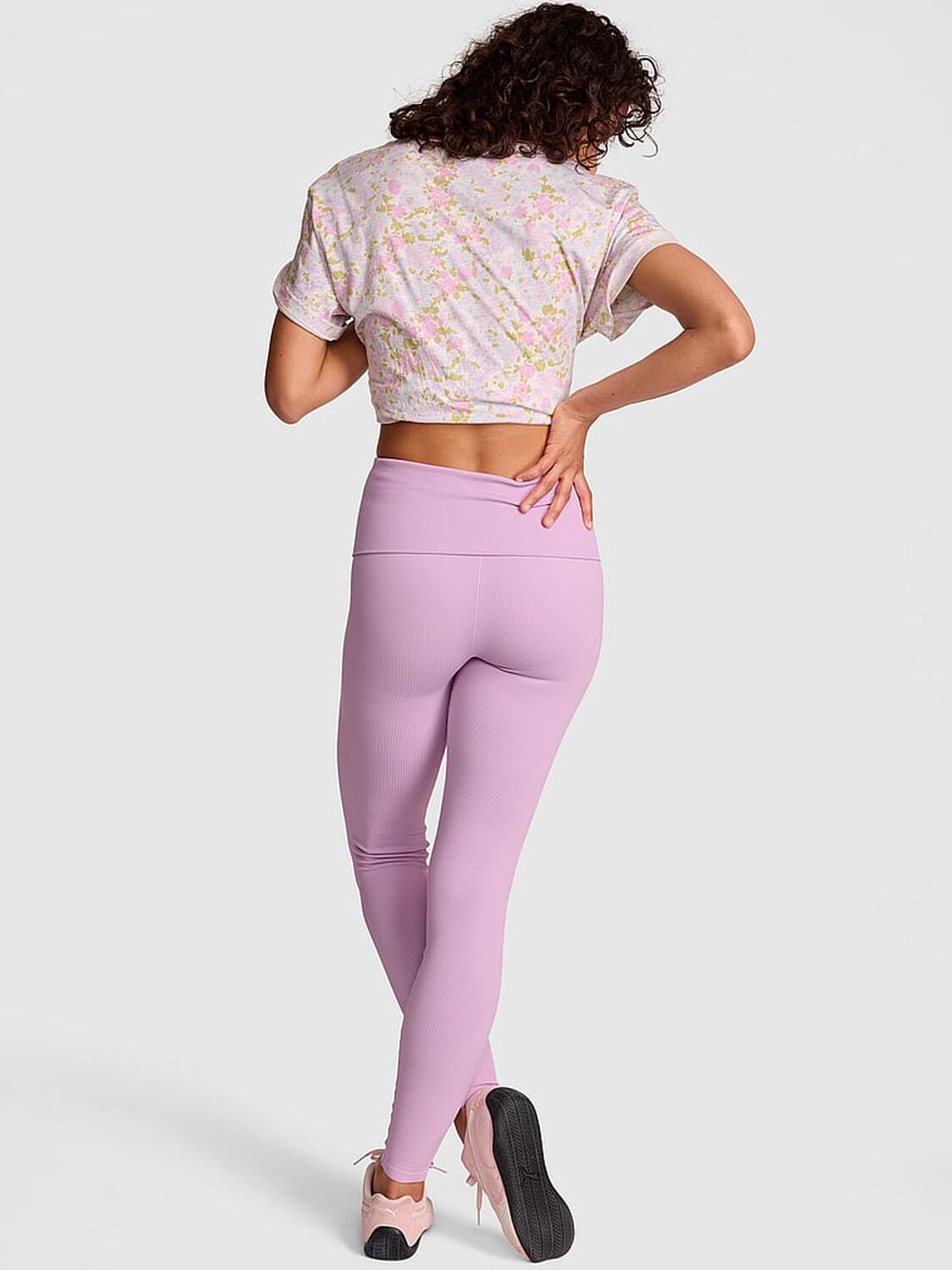 vs Pink Soft Seamless Foldover Leggings Light Lilac 2 of 3 