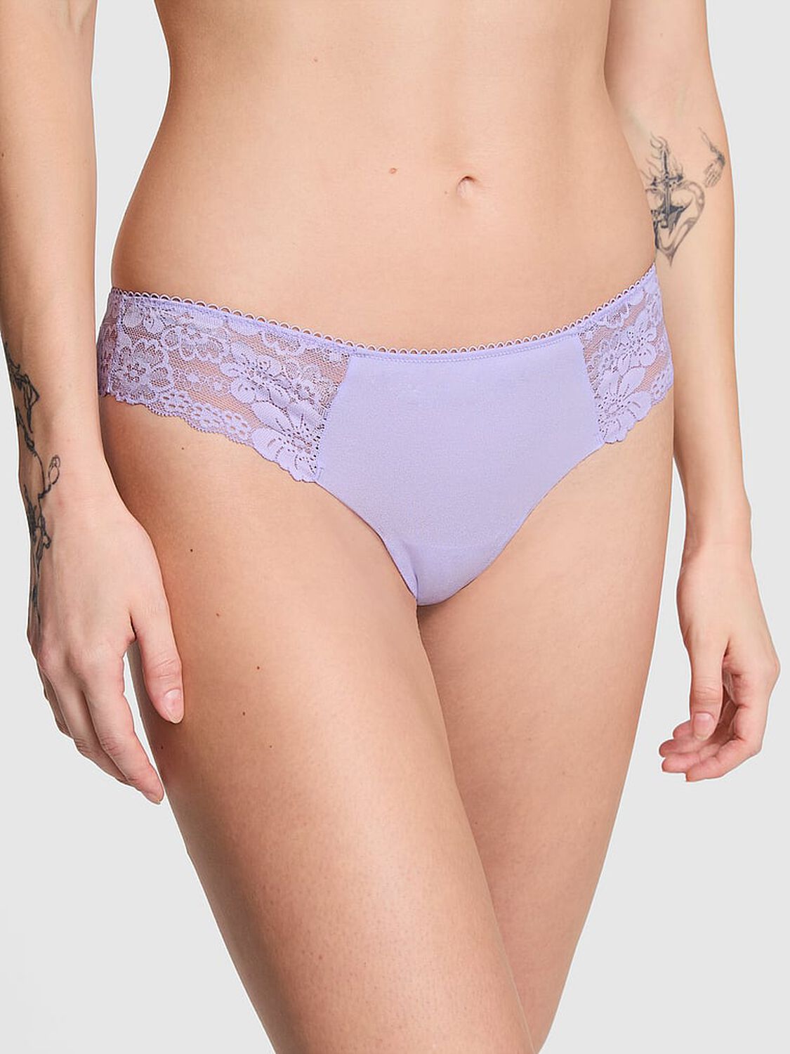 vs Pink No-Show Thong Panty Purple Cloud 1 of 3 