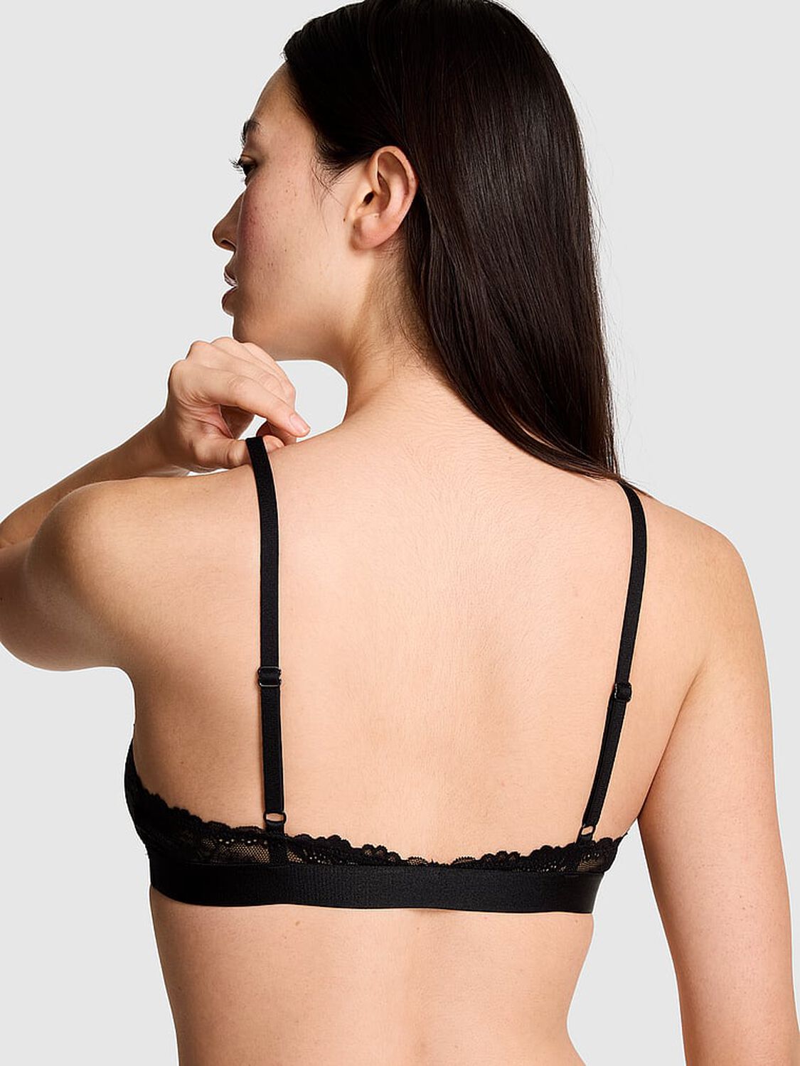 vs Pink Wink PINK Wink&trade; Unlined Triangle Bralette Black 2 of 3 
